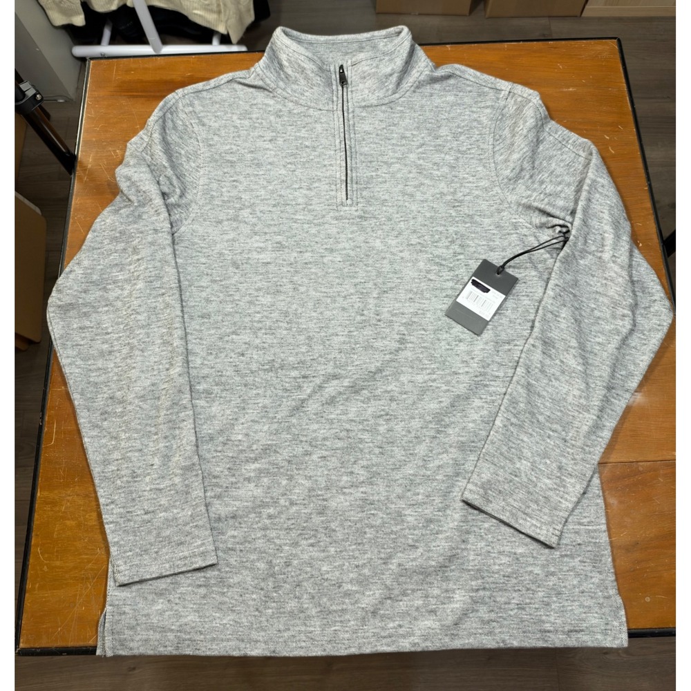 NWT CALIVILLE Quarter Zip Pullover Mens Medium Gray New Triblend Stretch CA-2084